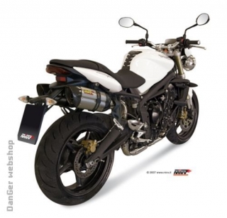 SUONO steel black dual slip-on kipufogódob, Street Triple 07-09
